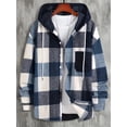 thumbnail image 1 of YATELLE Manfinity Homme Men Plaid Print Drawstring Hooded Shacket Without Tee, 1 of 5