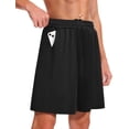 thumbnail image 1 of YATELLE Men's Athletic Gym Shorts: Quick-Dry Black Basketball-Inspired Casual Workout Shorts with Pockets for Running & Activewear, 1 of 5
