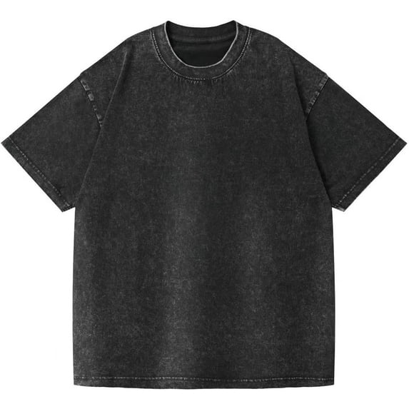 YATELLE Men's Cotton T-Shirt Plus Size Neutral Retro Short Sleeved Casual Loose Washed Solid Color Basic T-Shirt top