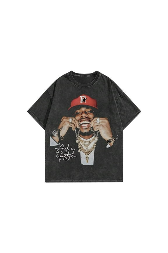 Men's Graphic Tee Oversized Crewneck Short Sleeve Y2K T Shirt