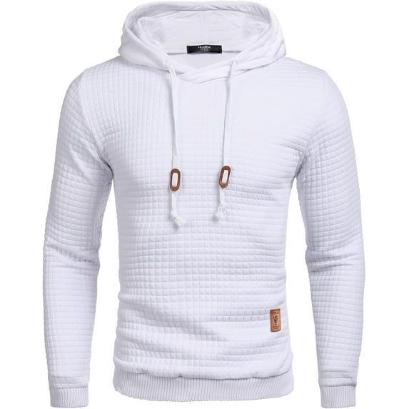 YATELLE Mens Hooded Sweatshirt Casual Long Sleeve Drawstring Waffle Knit Pullover Hoodies