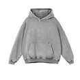 thumbnail image 1 of YATELLE Mens Hoodies Pullover Vintage Hooded Sweatshirt Washed Hoodie Oversized Heavyweight Streetwear Cotton Sweatshirt, 1 of 5