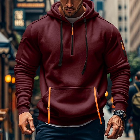 YATELLE Tactical Hoodies for Men Quarter Zip Pullover Men Vintage Workout Hoodies with Pockets Military Tactical Sweatshirt
