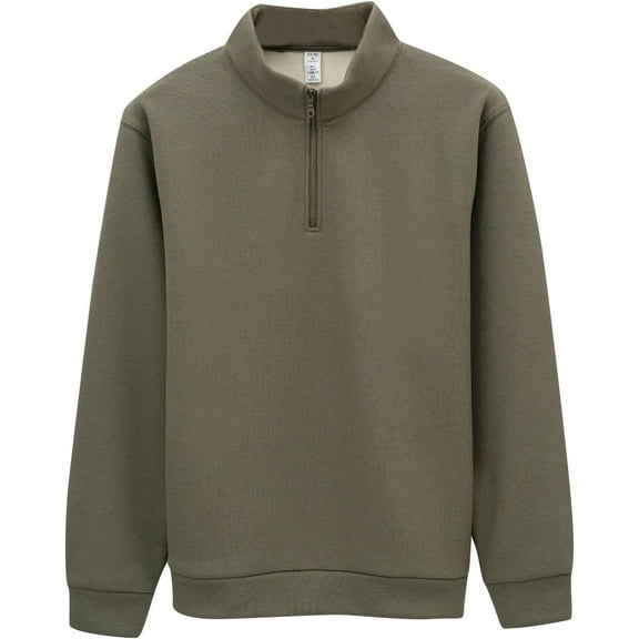 YATELLE Thermal Shirts for Men Fleece Half Zip Hoodie Pullover Rice Sweater Men's Long Sleeved Top No Ironing Warm Red