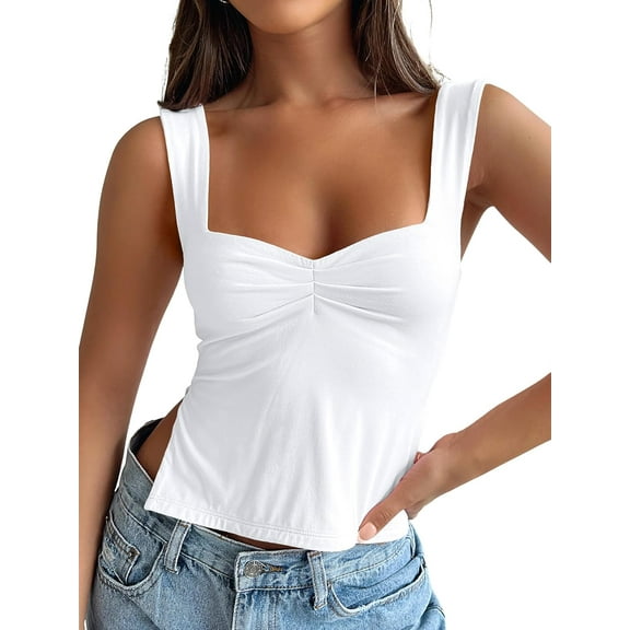 YATELLE Womens Going Out Crop Tops Backless Tank Tops Summer Y2k Teen Girls Basics Cute Clothes