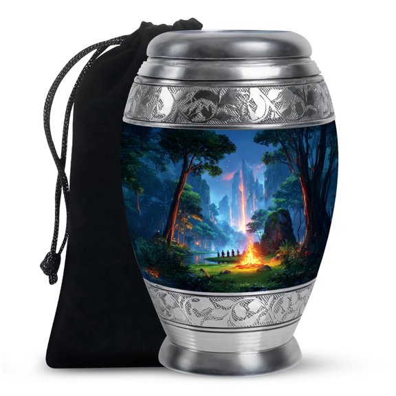 YATHABHISA Campfire Cremation Urns for Ashes, Campfire Funeral & Burial Urn for Ash, Decorative Gift for Male & Female, Medium, 6 Inch