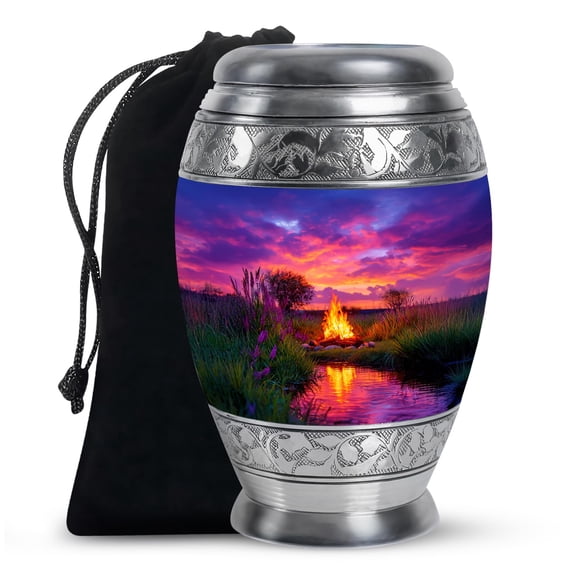 YATHABHISA Campfire Cremation Urns for Human Ashes, Campfire Burial Urn for Ash, Memorial Gift for Father, Medium, 6 Inch