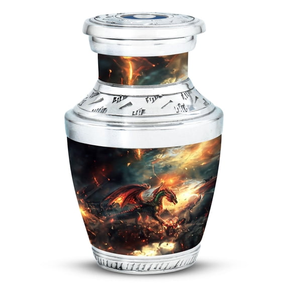 YATHABHISA Dragon Urn, Small Urn for Ashes for Women - Urns for Human Ashes - Mini Keepsake Urn - Metal Urns for Human Ashes Adult - Keepsake Cremation Urns for Ashes Female & Male - Pack of 1