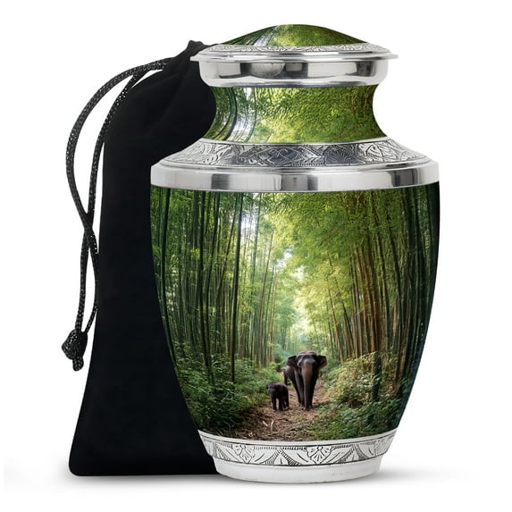YATHABHISA Elephant Urn for Ashes, Large Urns for Human Ash, Funeral & Burial Cremation for Adult Remains, Memorial Gift, 10 Inch