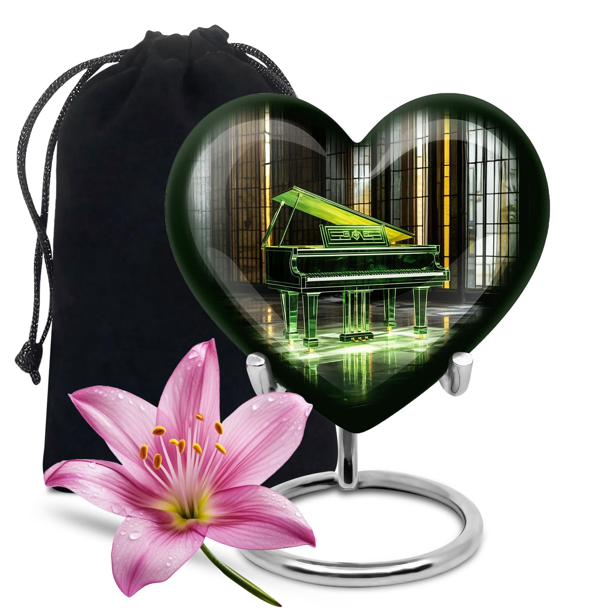 YATHABHISA Heart Piano Large Urn for Male & Female, Cremation ...