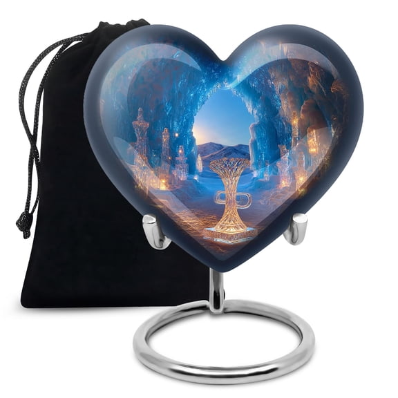 YATHABHISA Heart Trumpet Ashes Keepsake Urn, Cremation Urns for Male and Female, Large Urn for Couples, Burial and Funeral Urns for Human Ash, 10 Inch