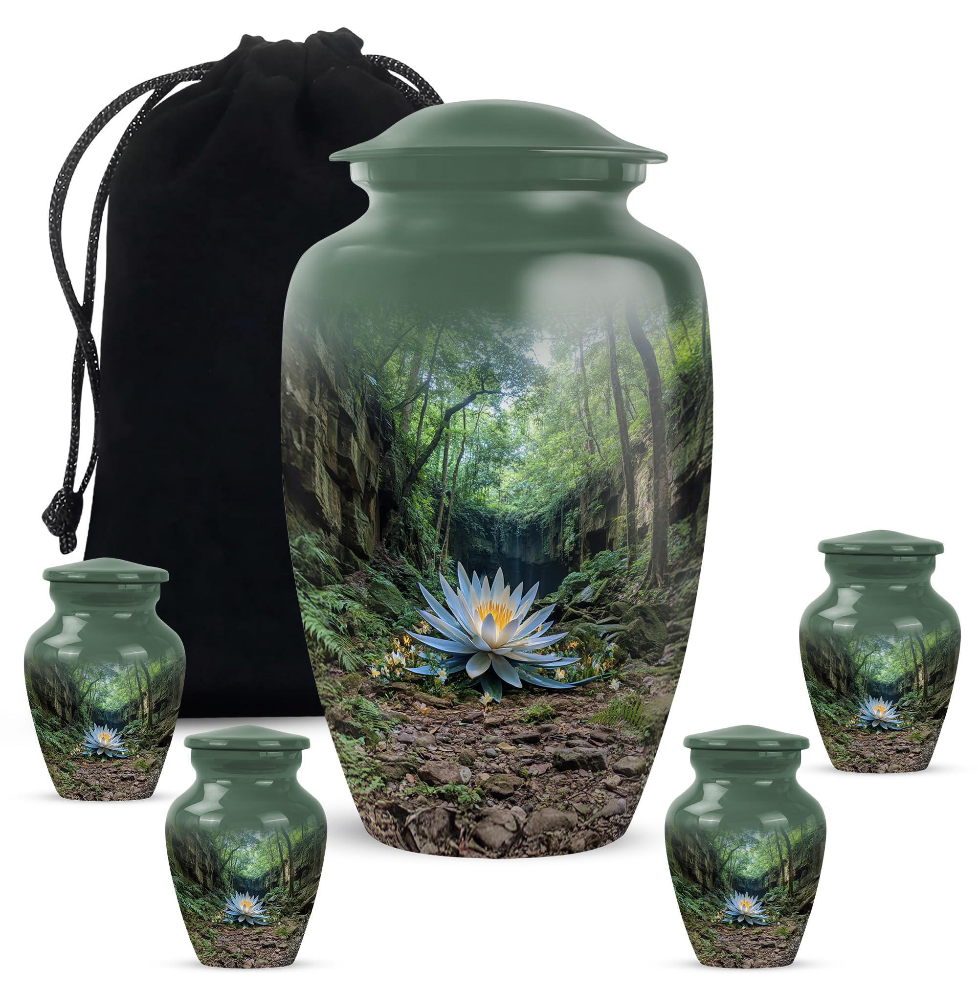 YATHABHISA Lotus Adult Cremation Funeral Urn for Human Ashes, Keepsake ...