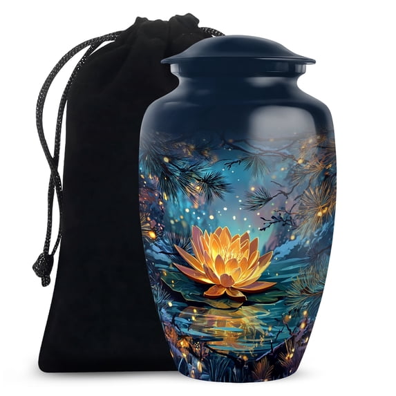 YATHABHISA Lotus Urn for Ashes, Large Urns for Human Ash, Funeral & Burial Cremation for Adult Remains, Memorial Gift, 10 Inch