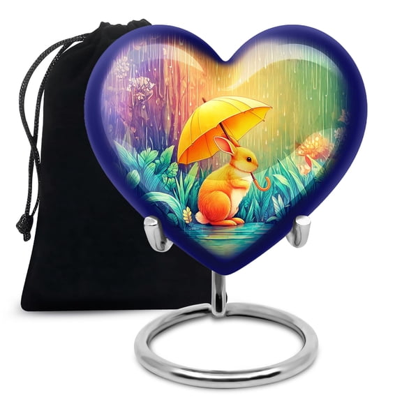 YATHABHISA Peacock Heart Shaped Urn for Ashes, Large Urns for Human Ash, Funeral & Burial Cremation for Adult Remains, Memorial Gift , Brown, 10 Inch