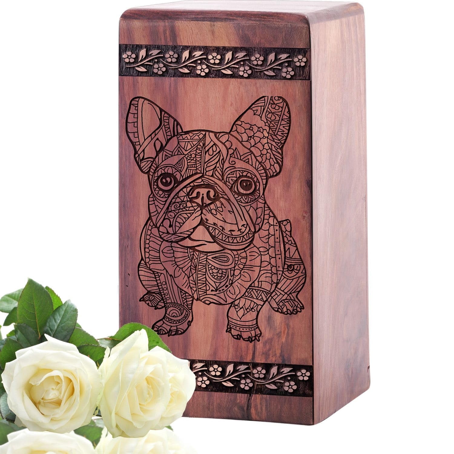 YATHABHISA Puppy Dog Urn for Ashes Adult Male/female Human Ashes & Pet Ashes - Dog Memorial Wood Urn - Cremation Urns - Funeral Ashes Keepsake Urns - Large Ash Keepsake - 11.25 Inches