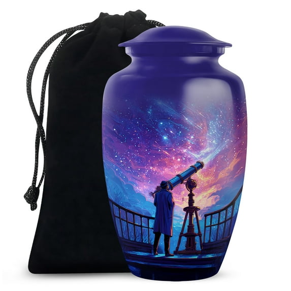 YATHABHISA Telescope Urn for Ashes, Large Urns for Human Ash, Funeral & Burial Cremation for Adult Remains, Memorial Gift, 10 Inch