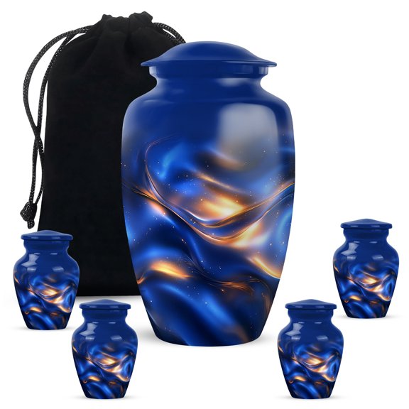 YATHABI Blue Tiny Keepsake Urn for Ashes Mini Ash Holder for Human Remains Small Cremation Container Memorial Urn Female -3 Inch