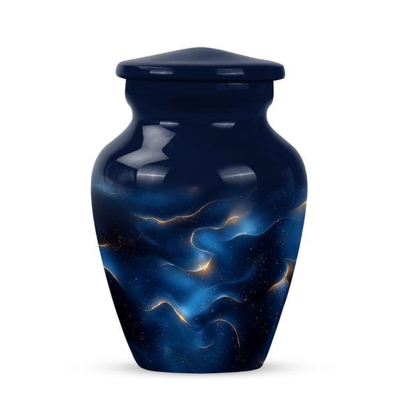 YATHABI BlueMini Urn for Ashes Female Keepsake Cremation Container Tiny Ash Holder for Human Remains Small Funeral Memorial Urn-3 Inch (Pack Of 2)