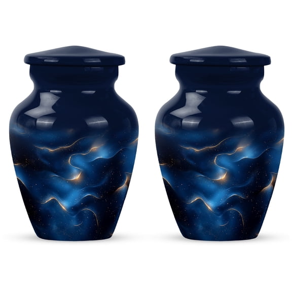 YATHABI BlueMini Urn for Ashes Female  Keepsake Cremation Container  Tiny Ash Holder for Human Remains  Small Funeral Memorial Urn- 3 Inch (Pack Of 4)