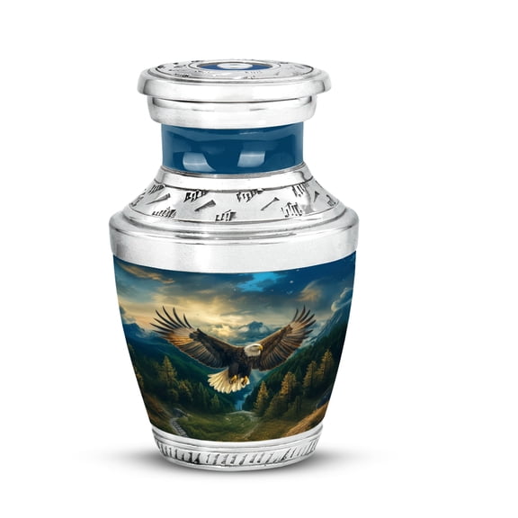 YATHABI Flying Eagle Urn - Small Urns for Human Ashes Keepsake - Mini Urn for Burial Ash - Tiny Cremation Urns for Men - 3 Inch