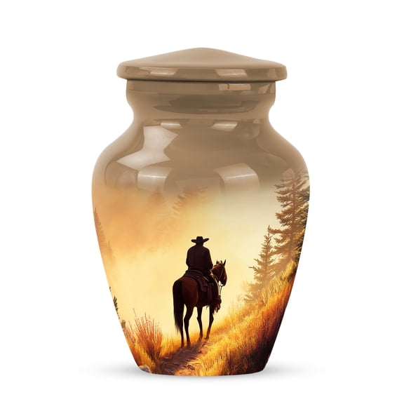 YATHABI CowboysKeepsake Urn for Parents  Small Memorial Ashes Container  Tiny Cremation Holder for Men and Women  Family Memory Urn-3 Inch (Pack Of 2)