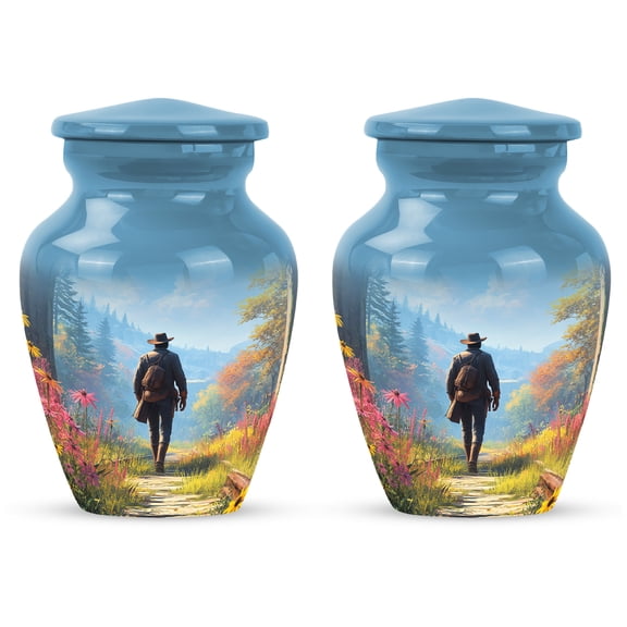 YATHABI CowboysMini Keepsake Urn for Dad Small Memorial Ashes Holder Cremation Container for Men Father Memory Urn- 3 Inch (Pack Of 4)