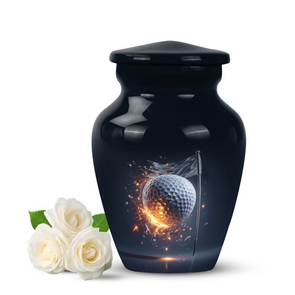 YATHABI Golf_Ball Small Cremation Urn for Mom  Miniature Ashes Holder for Women  Keepsake Urn for Human Remains - 3 Inch (Pack Of 2)