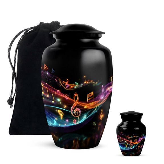 YATHABI Lavender Peace at Sunset Hill Large Funeral Urns For Adult Ashes Women & Men - Small Keepsake Urns For Human Ashes For Mother & Father - 1 Large, 2 Small