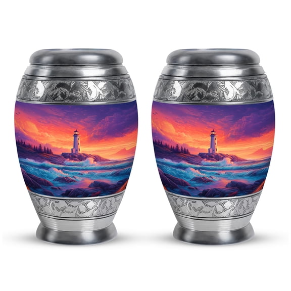 YATHABI Lighthouse Keepsake Urn for Grandparents Small Ashes Container Miniature Cremation Holder for Family Memorial Tiny Urn for Ashes-3 Inch (Pack Of 2)