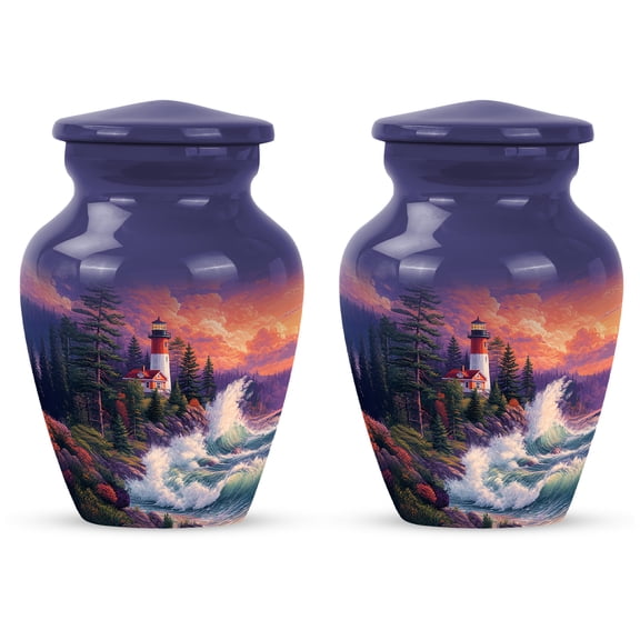 YATHABI LighthouseKeepsake Urn for Grandparents  Small Cremation Ash Holder  Tiny Memorial Container for Grandma Grandpa  Miniature Urn- 3 Inch (Pack Of 4)