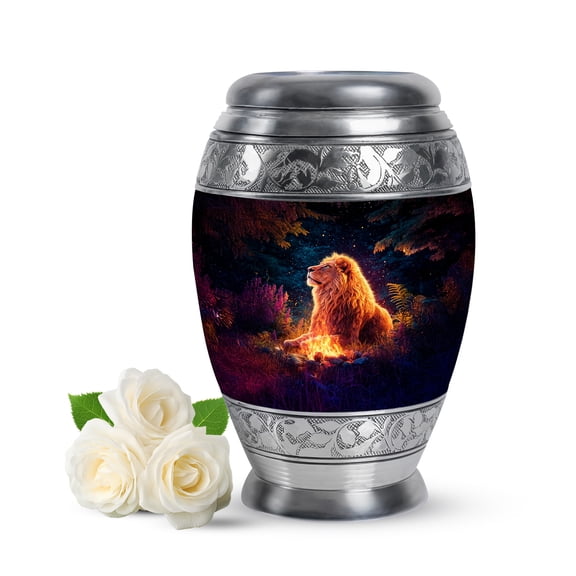 YATHABI Lion Memorial Urn for Funeral Ash - Black Memorial Urns for Human Ashes Adult Female - Miniature Urn for Ashes Adult Male - Little Cremation Urns for Men - 3 Inch