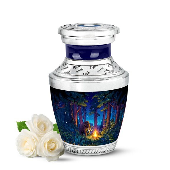 YATHABI Mammoth Urns for Ashes for Women - Blue Urn for Adult Female - Small Urns for Human Ashes Keepsake - Miniature Memorial Urn for Mom and Dad - 3 Inch
