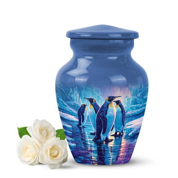YATHABI PENGUIN Mini Urn for Adult Ashes Keepsake Ash Container for Mom Small Funeral Urn for Human Remains - 3 Inch (Pack Of 2)