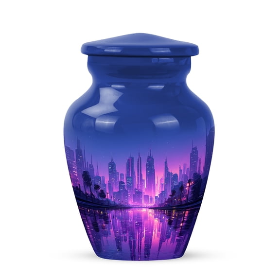 YATHABI Purple Heart of the Sky Small Memorial Cremation Urn for Human Ashes Male & Female - Keepsake Urn for Ashes Dad & Mom - Funeral Ash Holder For Loved Ones - 3 Inch (Pack of 2)