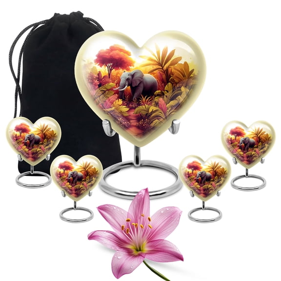 YATHABI Rose Large & Tiny Keepsake Urn for Grandparents Cremation Ash Holder Adults Memorial Ash Holder Funeral Ashes for Family- 1 Large, 2 Small