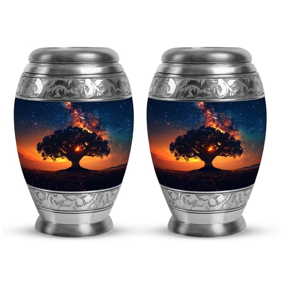 YATHABI Stained Glass Decorative Urns for Human Ashes - Large Urns For Human Ashes Adult Female & Male -1 Large, 1 Small