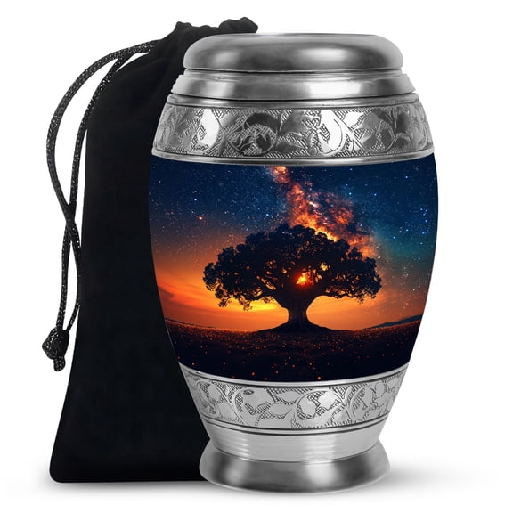 YATHABI Stained Glass Memorial Mini Urns For Human Ashes Adult Female - Funeral Remains -1 Large, 2 Small