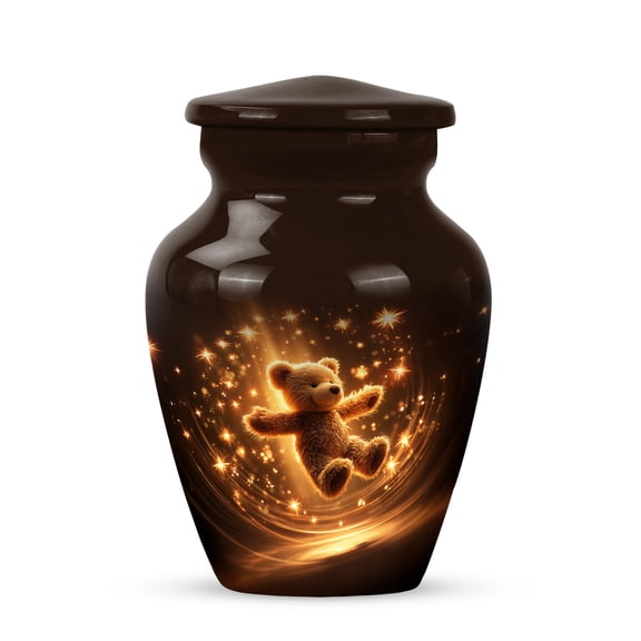 YATHABI Teddy BearMini Urn for Dad Ashes Small Keepsake Cremation Holder Male Memorial Ash Container for Father Funeral Ashes Urn-3 Inch (Pack Of 2)
