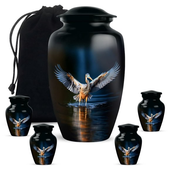 YATHABI Temple Urn - Small Urns For Human Ashes - Urn For Ashes For Women - Cremation Ashes Holder - Burial Urns For Adult - Decorative Funeral Ashes Urn - Human Ashes Urn- 1 Large, 4 Small