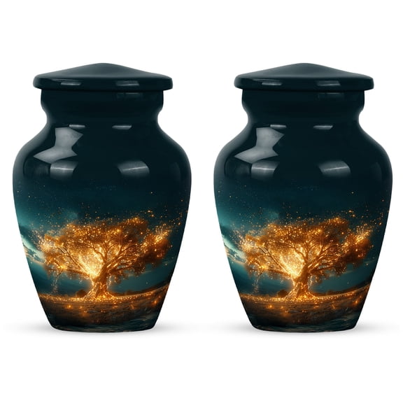 YATHABI Tree Urn For Ashes Adult Male - Small Cremation Urns For Human Ashes - Ash Holders For Ashes - Cremation Urns For Women - Burial Urns For Human Ashes - Memorial Ashes Urn - 1 Large, 1 Small
