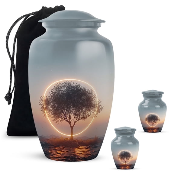YATHABI Tree Urn For Ashes - Small Keepsake Urns For Human Ashes - Burial Urns For Ashes - Cremation Urns For Dad - Human Urns For Ashes - Adult Urns For Men - Memorial Urn-3 Inch (Pack Of 2)