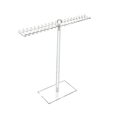 YATLTE Acrylic Necklace Organizer, Clear Necklace Holder Stand, Acrylic Jewelry Organizer, Bracelet Hanging Organizer, Display Stand for Bangles, Rings, Earrings and Watch