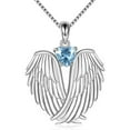 thumbnail image 1 of YATLTE Angel Wings Necklace, 925 Sterling Silver Jewelry Guardian Angel Wings Pendant Necklace, Birthstone Necklace Jewelry for Women, Christmas Jewelry Gifts, 1 of 7