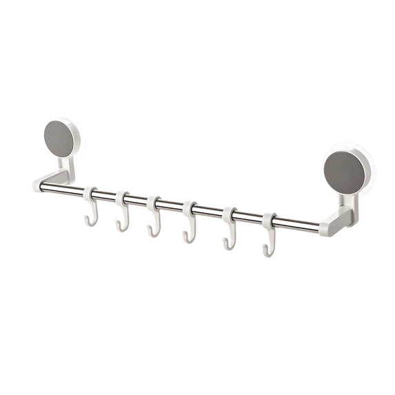 YATLTE Bathroom Towel Bars, Non-Marking Storage Rack with Hooks, Brushed Nickel 20 Inch Towel Racks for Bathroom, Heavy Duty Wall Mounted Towel Holder