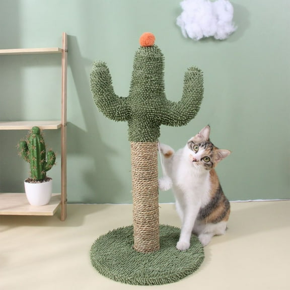 YATLTE Cat Scratching Post, Cactus Cat Scratching Post Cat Scratcher, with Natural Sisal Rope for Indoor Cats Claw Scratcher, Cat Tree for Small Kittens