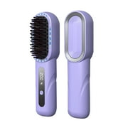 YATLTE Cordless Hair Straightener Brush, Rechargeable Portable Heated Comb Mini Straightening Brush for Women and Mens Beard Home Travel Lightweight Carry-Along Hot Comb