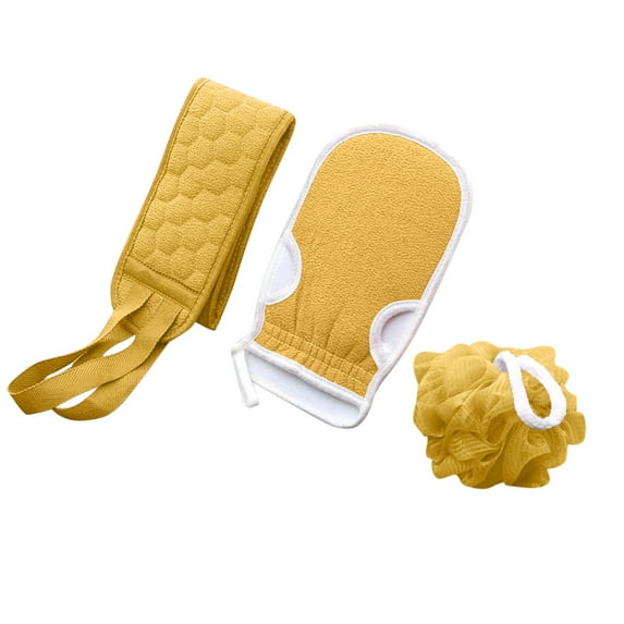 YATLTE Exfoliating Back Scrubber Bath Gloves Set, Shower Scrubber for Men and Women, Exfoliating Shower Towel with Shower Gloves for Body Scrub, Back Cleaner Wash Gloves to Remove Dead Skin