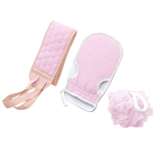 YATLTE Exfoliating Back Scrubber Bath Gloves Set, Shower Scrubber for Men and Women, Exfoliating Shower Towel with Shower Gloves for Body Scrub, Back Cleaner Wash Gloves to Remove Dead Skin