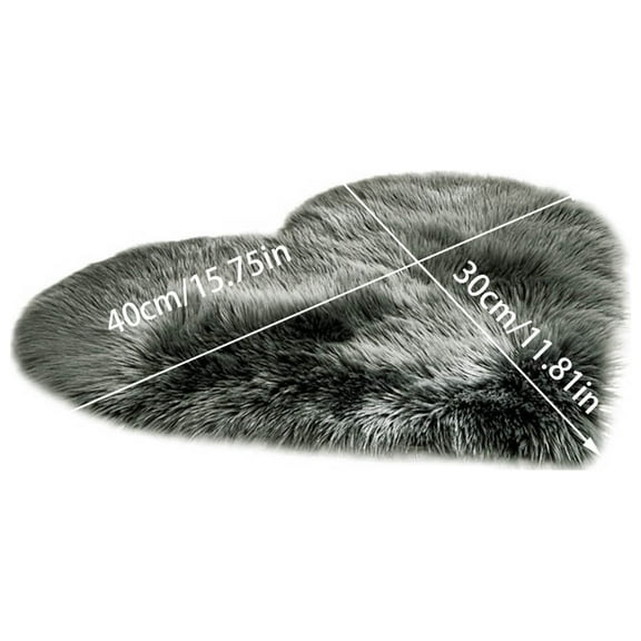 YATLTE Heart Shaped Area Rug, Faux Fur Sheepskin Heart Shaped Area Rugs, 1.81" x 15.74" Luxurious Wool Love Floor Carpets Bathroom Non-Slip Mat for Home Living Room Sofa Floor Bedroom