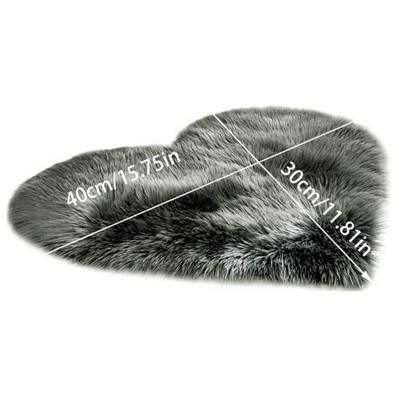 YATLTE Heart Shaped Area Rug, Faux Fur Sheepskin Heart Shaped Area Rugs, 1.81" x 15.74" Luxurious Wool Love Floor Carpets Bathroom Non-Slip Mat for Home Living Room Sofa Floor Bedroom